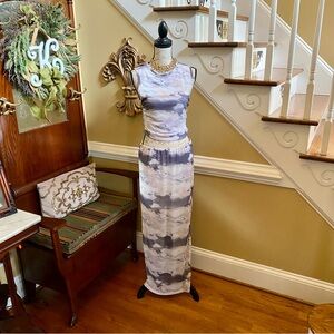 Justify❤️ mesh swirl watercolor 2 piece maxi set